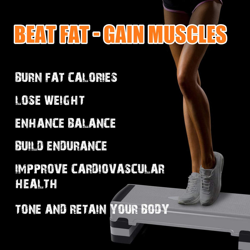 35" Height-Adjustable Non-Slip Aerobic Step Platform V107