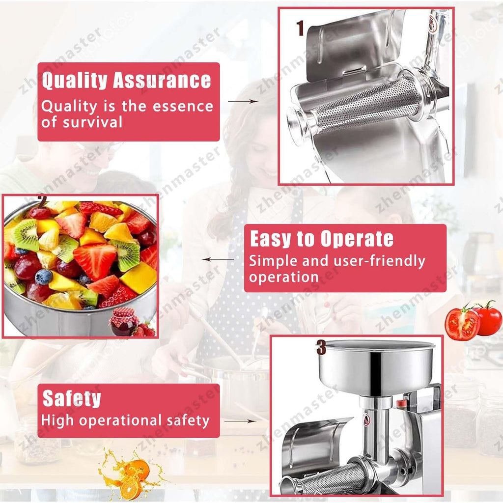 450W Stainless Steel Electric Tomato Strainer F876829