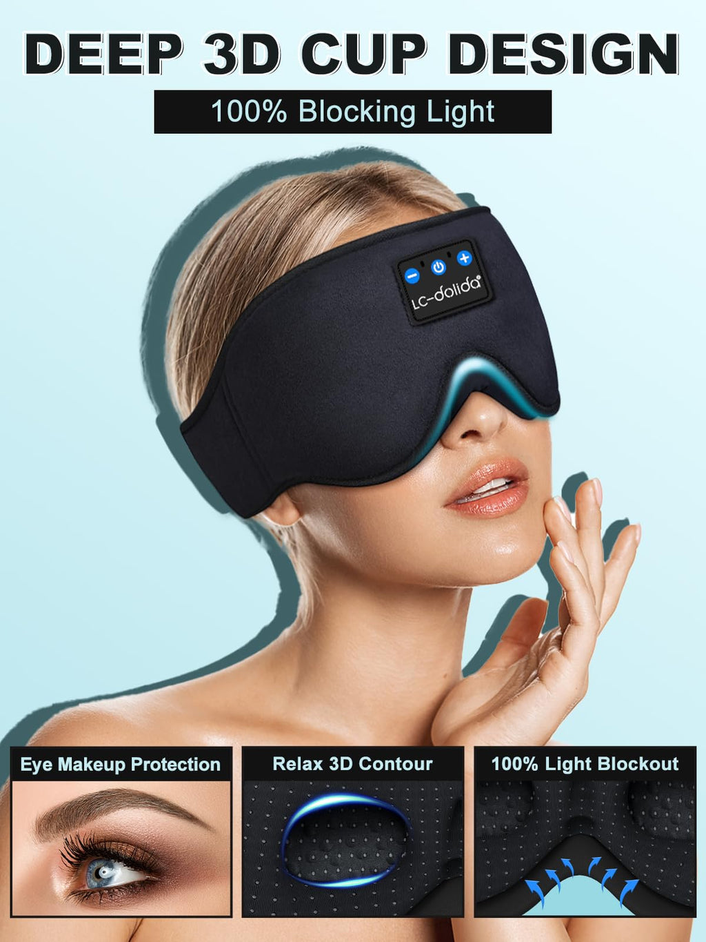 Sleep Mask with Bluetooth Headphones and Silk Sleep Mask E213131