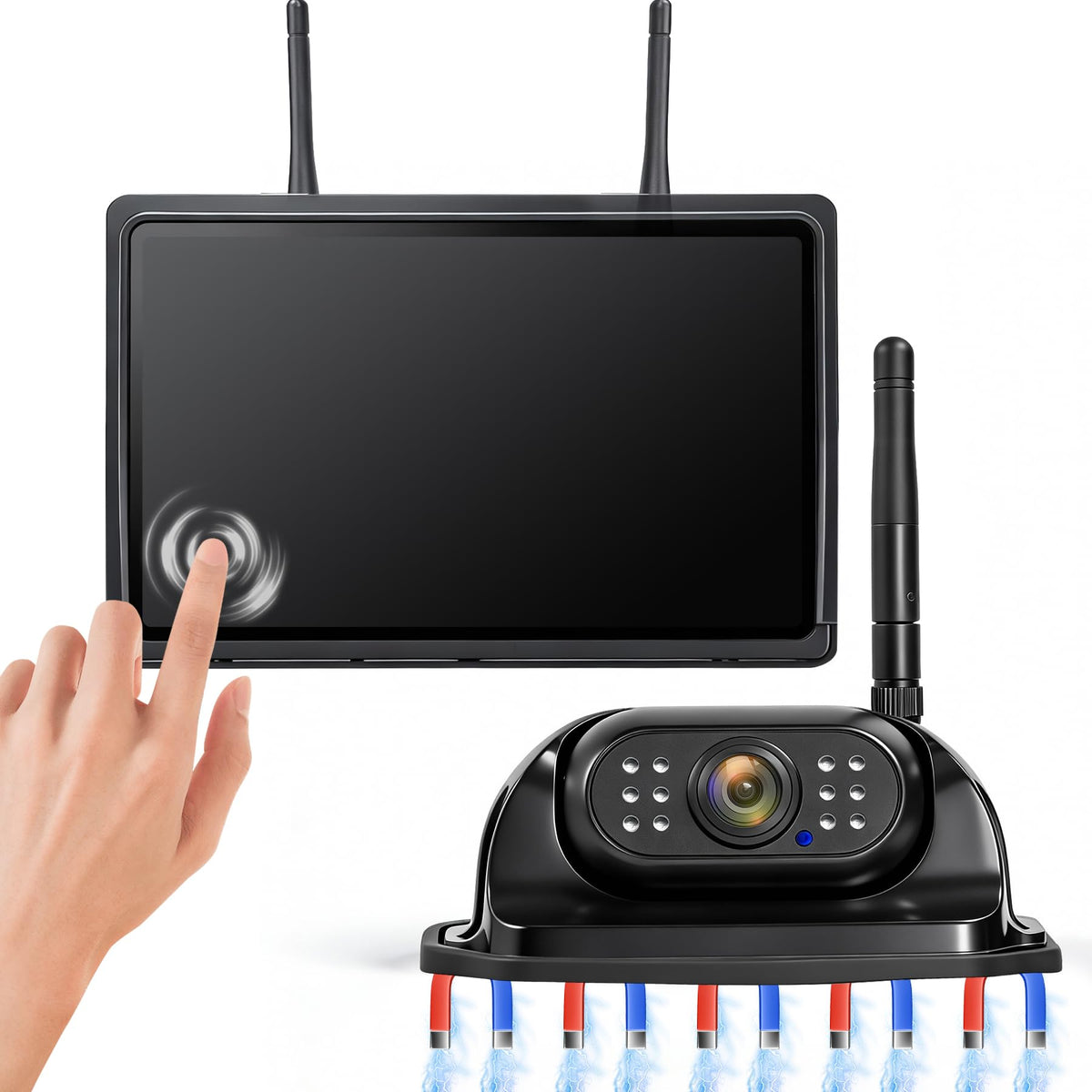 7" Wireless Backup Camera System with DVR Split Screen Monitor M68389