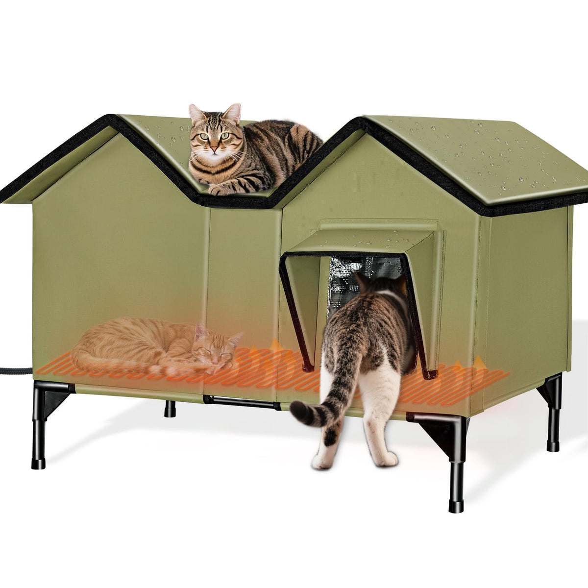 Weatherproof Outdoor Heated Cat House X374954