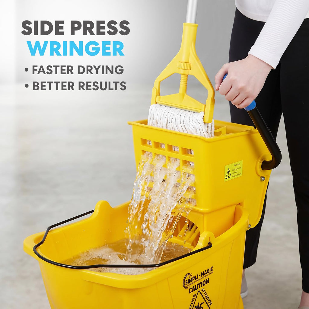 Yellow 35 Quart Mop Bucket on Wheels, 2-Pack G853740