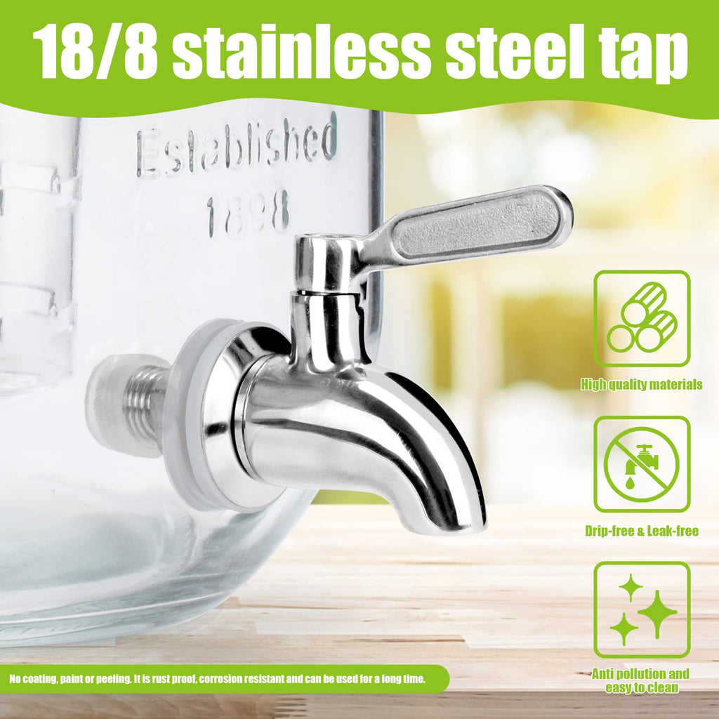 1 Gallon Glass Drink Dispenser with Stand and Spigot N8261