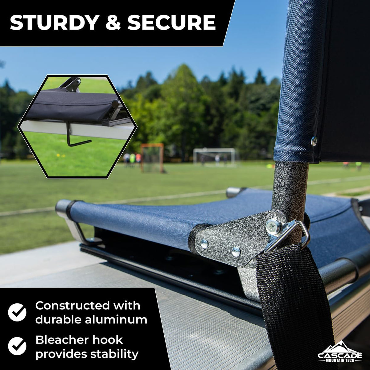 Portable Folding Steel Stadium Seats for Bleachers, Black P25022