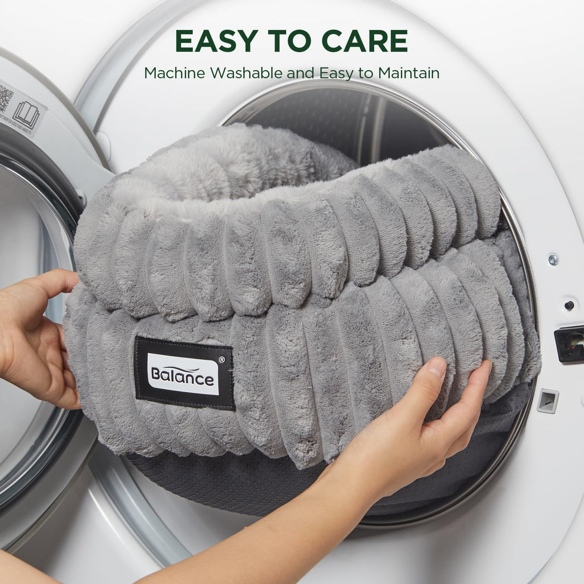 Washable Round Plush Cat Bed S188735