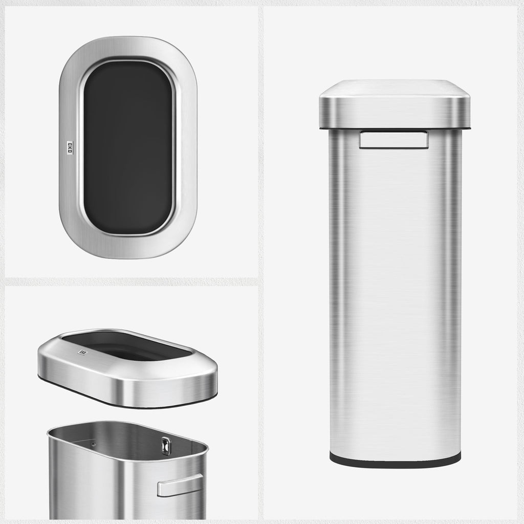 24 Gallon 90 Liter Open Top Stainless Steel Slim Trash Can V60786