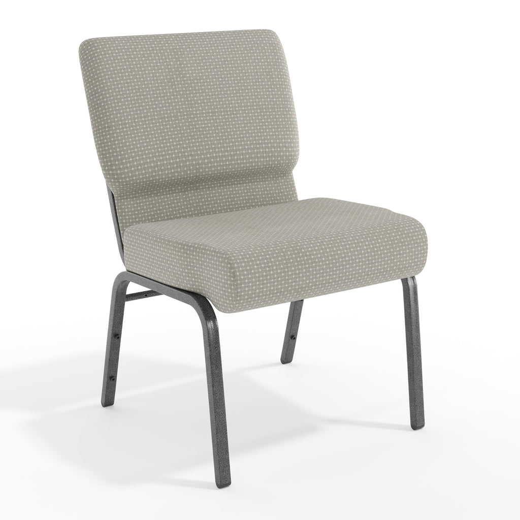 Gray Dot Fabric Stacking Church Chair L6989