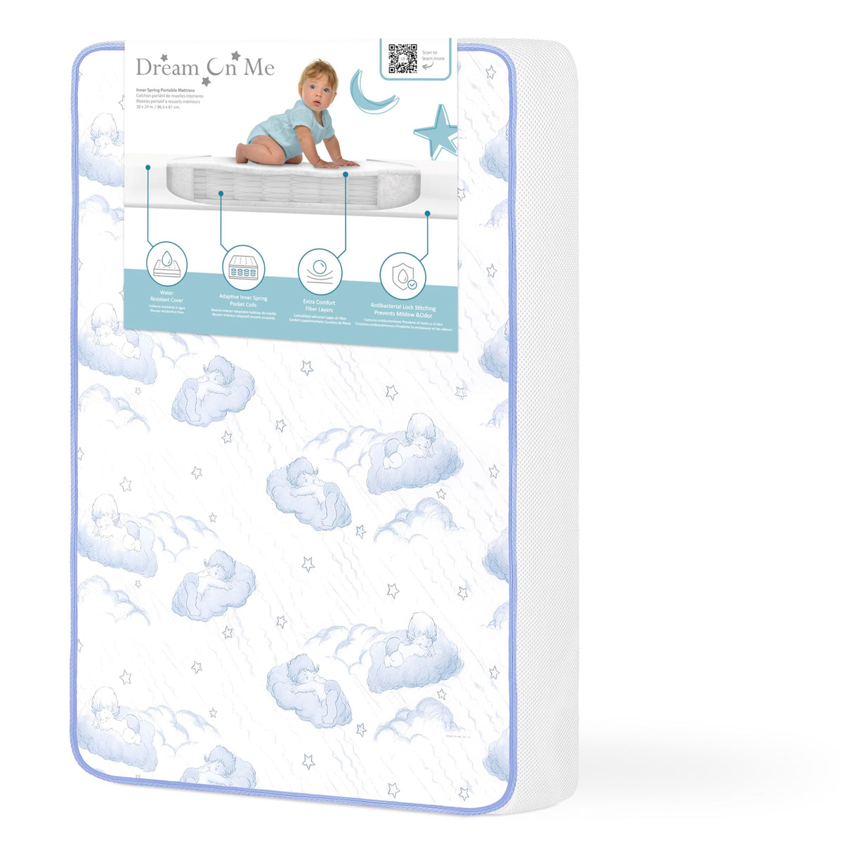 2-in-1 Breathable Inner Spring Portable Crib Mattress U42677