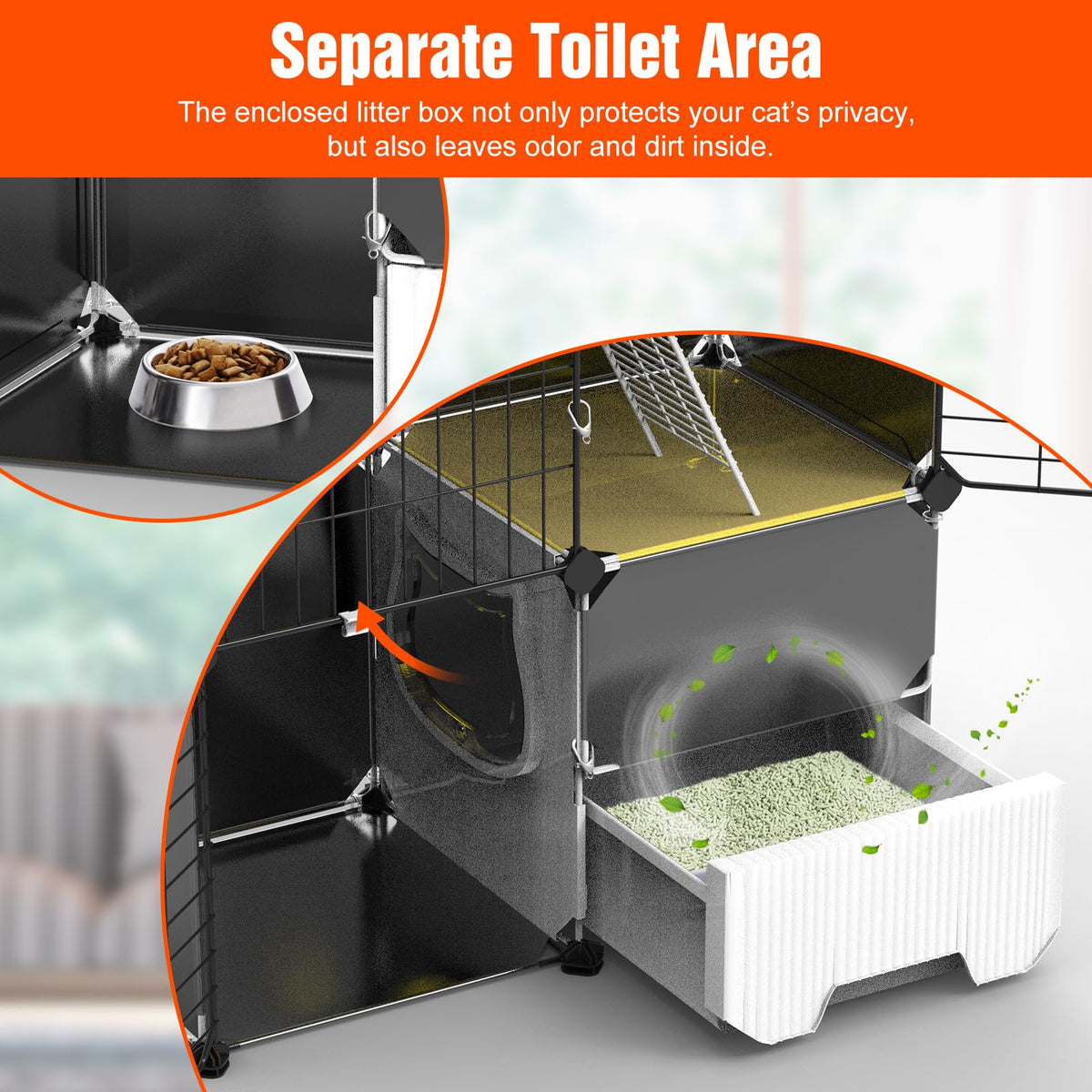 3-Tier Cat Cage with Litter Box, Hammock & Ladders C355079