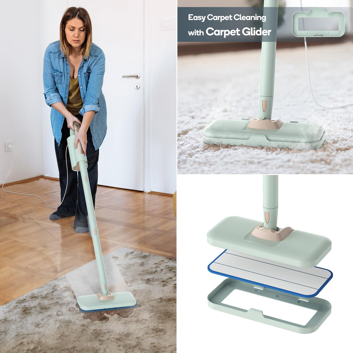 1200W Steam Mop & Handheld Cleaner W867956