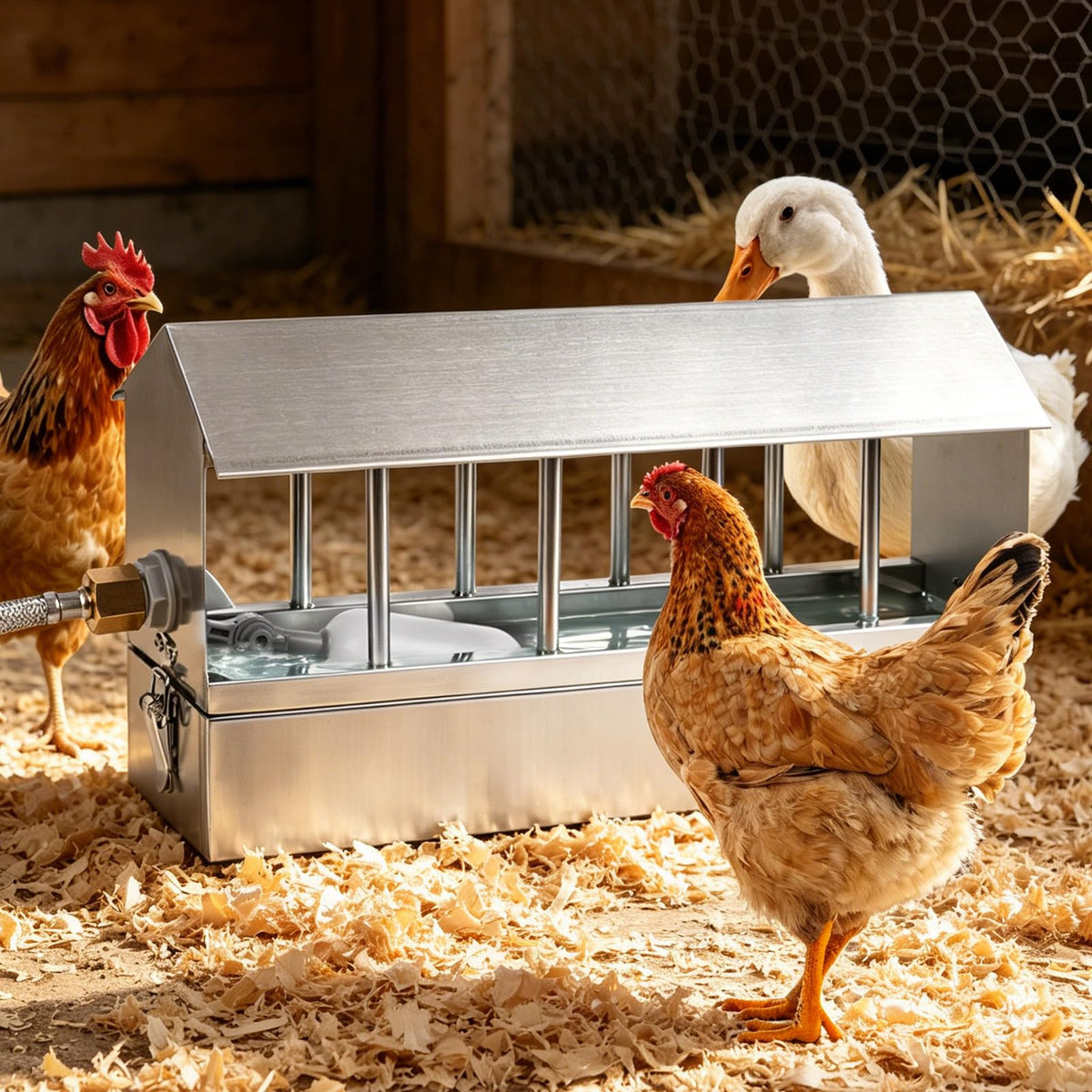 Stainless Steel Automatic Chicken Waterer with Float Valve P299785