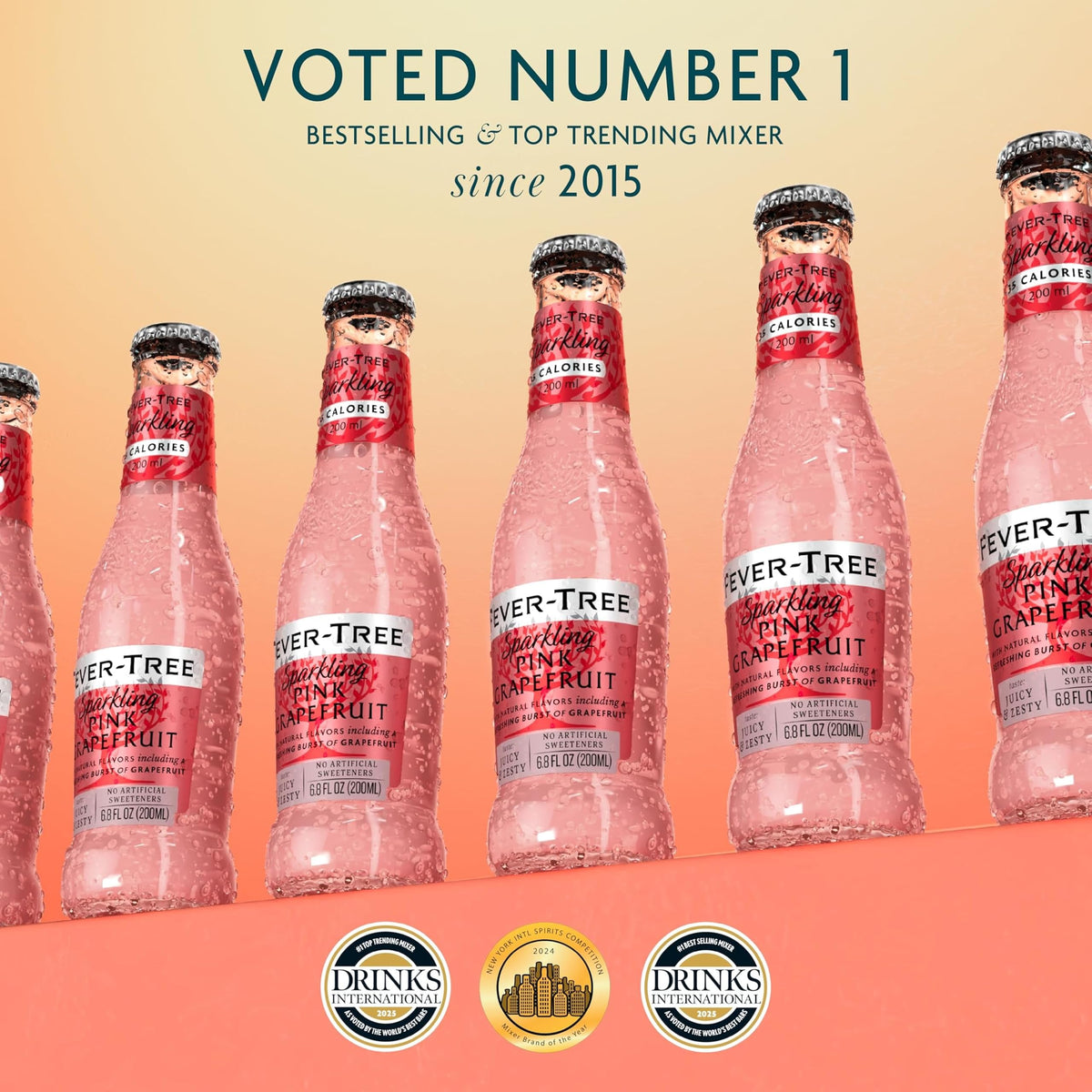 Sparkling Pink Grapefruit Soda Mixer, 24 Pack, 6.8 Fl Oz Bottles J35380