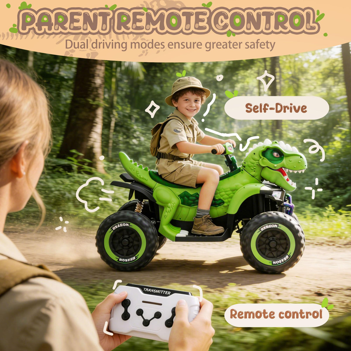 24V 2-Seater Ride on ATV with Parental Control L809