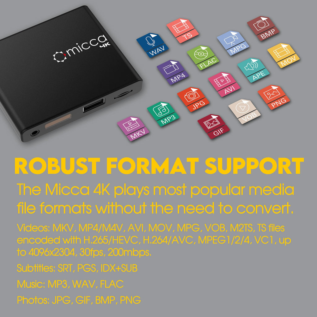 4K Ultra-HD USB and microSD Media Player U209