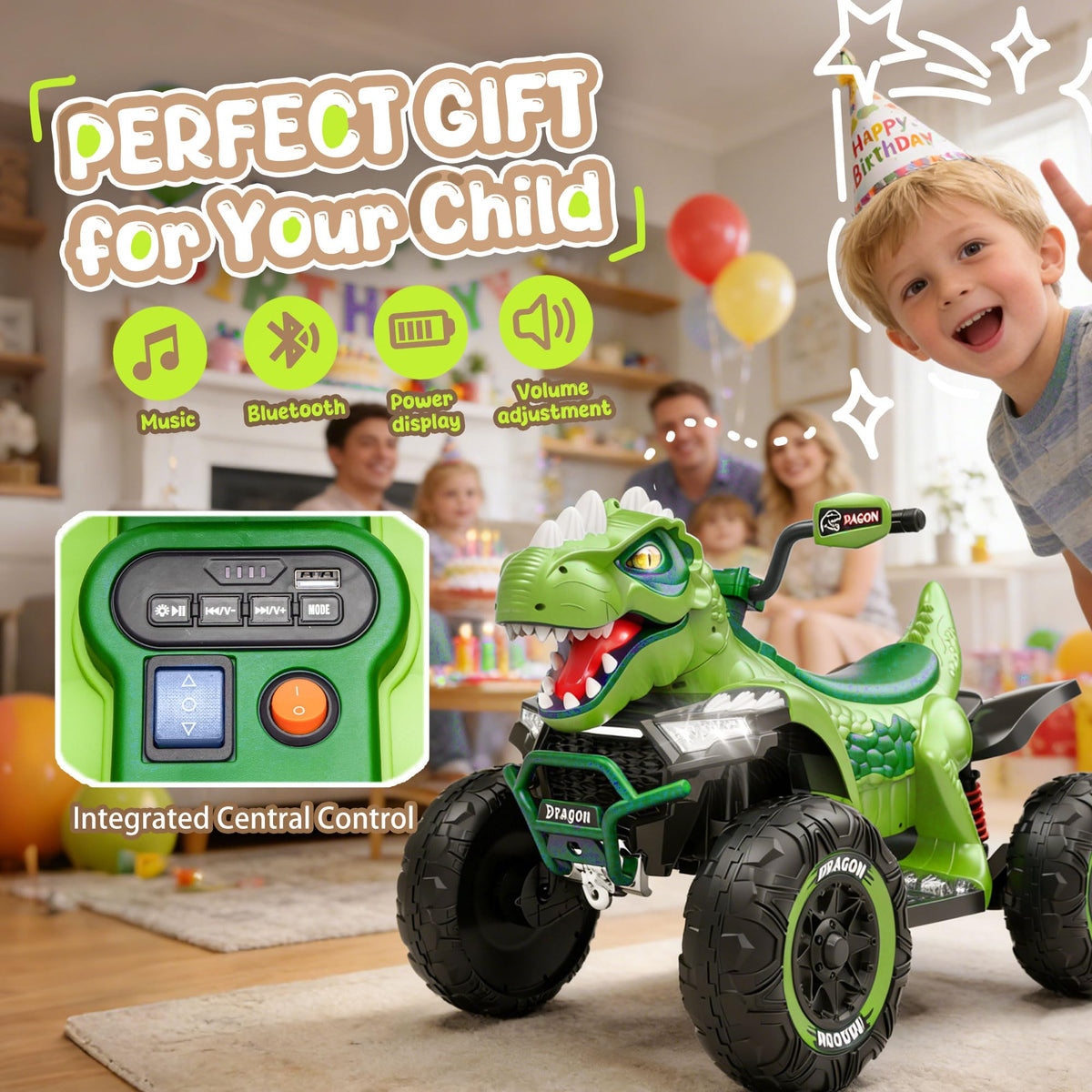 24V 2-Seater Ride on ATV with Parental Control L809