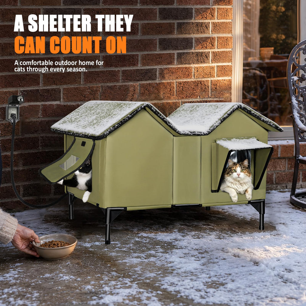 Weatherproof Outdoor Heated Cat House X374954