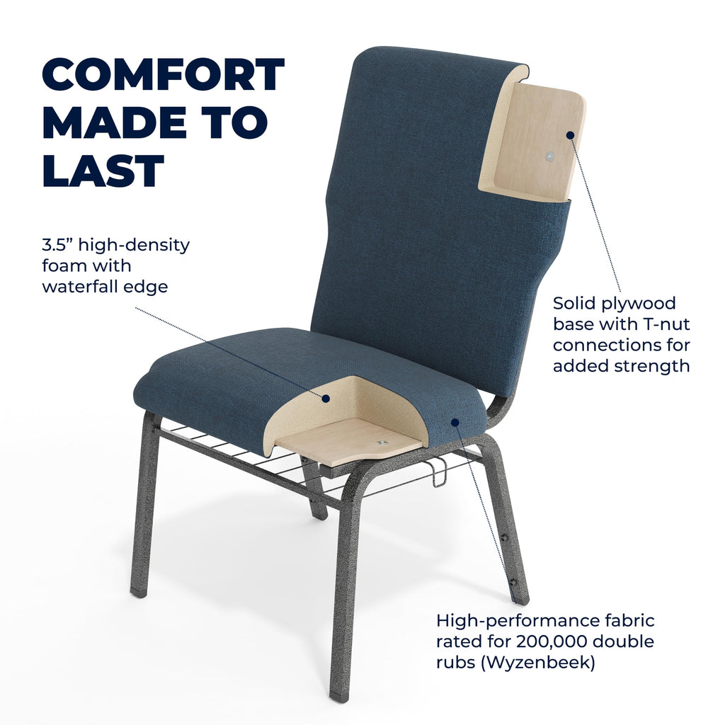 Navy 21 in Wide Church Chair L9858