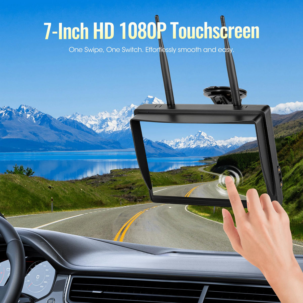 7" Wireless Backup Camera System with DVR Split Screen Monitor M68389