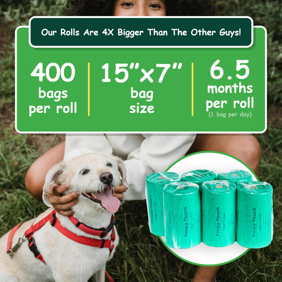 Lemon-Scented Pet Waste Bags with Handles 2400pcs Q65551