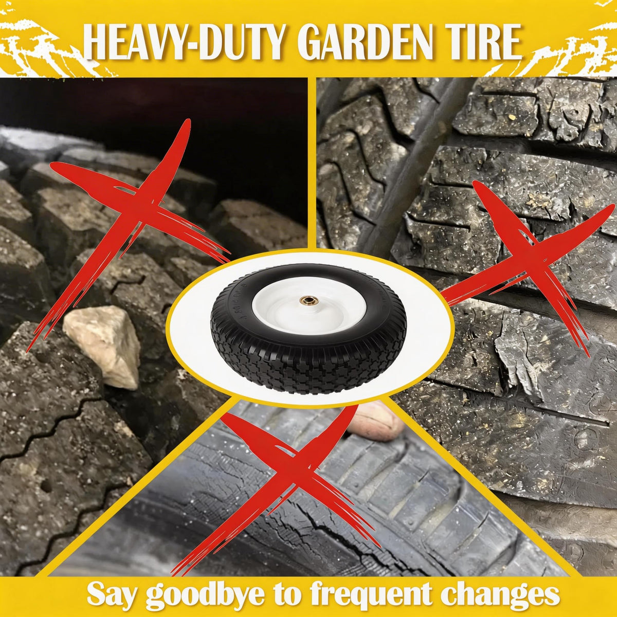 Flat Free Wheelbarrow Tire and Wheel 2 Pack Q570300