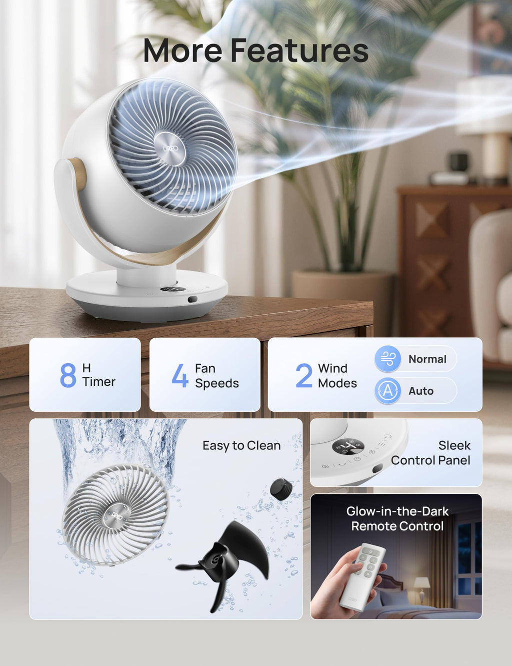 11 Inch Desk Air Circulator Fan with Remote M4481