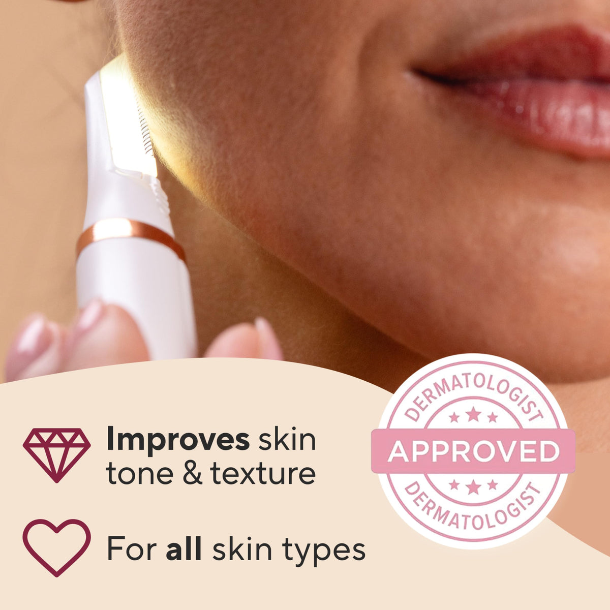Lighted Electric Facial Exfoliator with 6 Replacement Heads O822