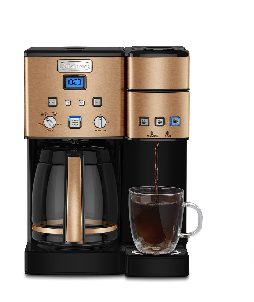 Single Serve + 12 Cup Stainless Steel Coffee Maker B40854