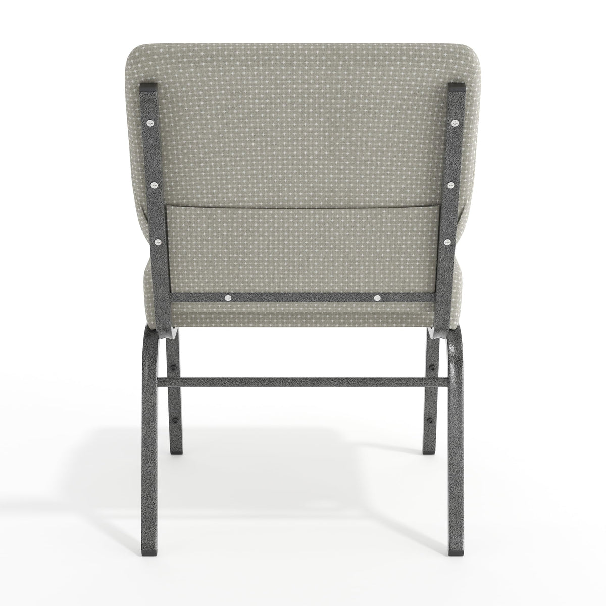 Gray Dot Fabric Stacking Church Chair L6989