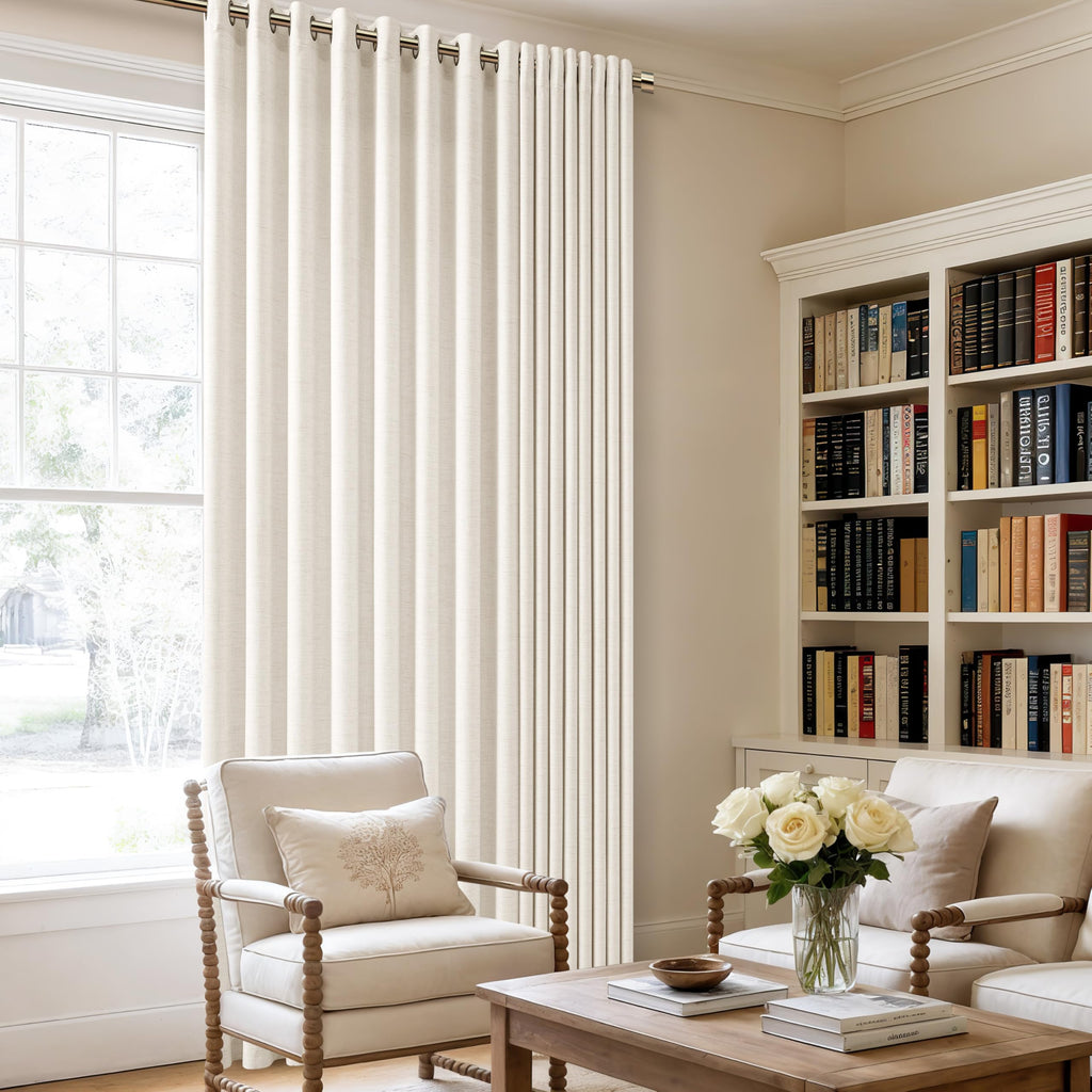 Linen 100 Inch Wide 84 Inch Length Ivory Curtains E556172