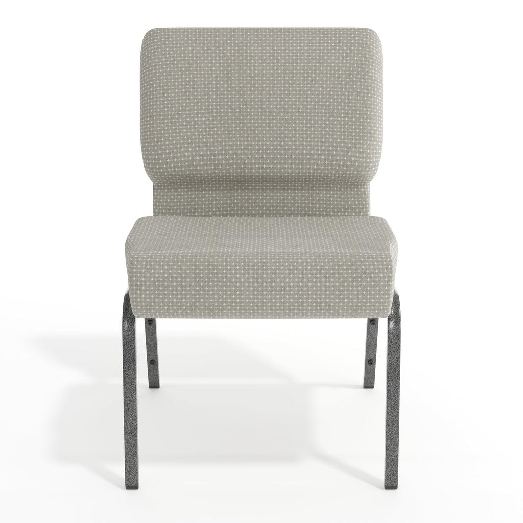 Gray Dot Fabric Stacking Church Chair L6989