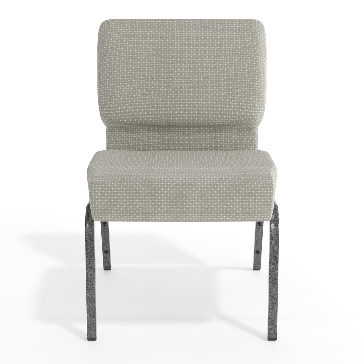 Gray Dot Fabric Stacking Church Chair L6989
