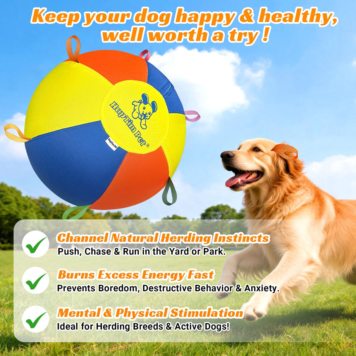 22" Heavy Duty Herding Ball for Dogs O5219