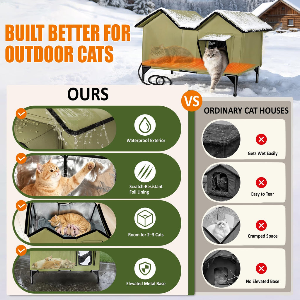 Weatherproof Outdoor Heated Cat House X374954