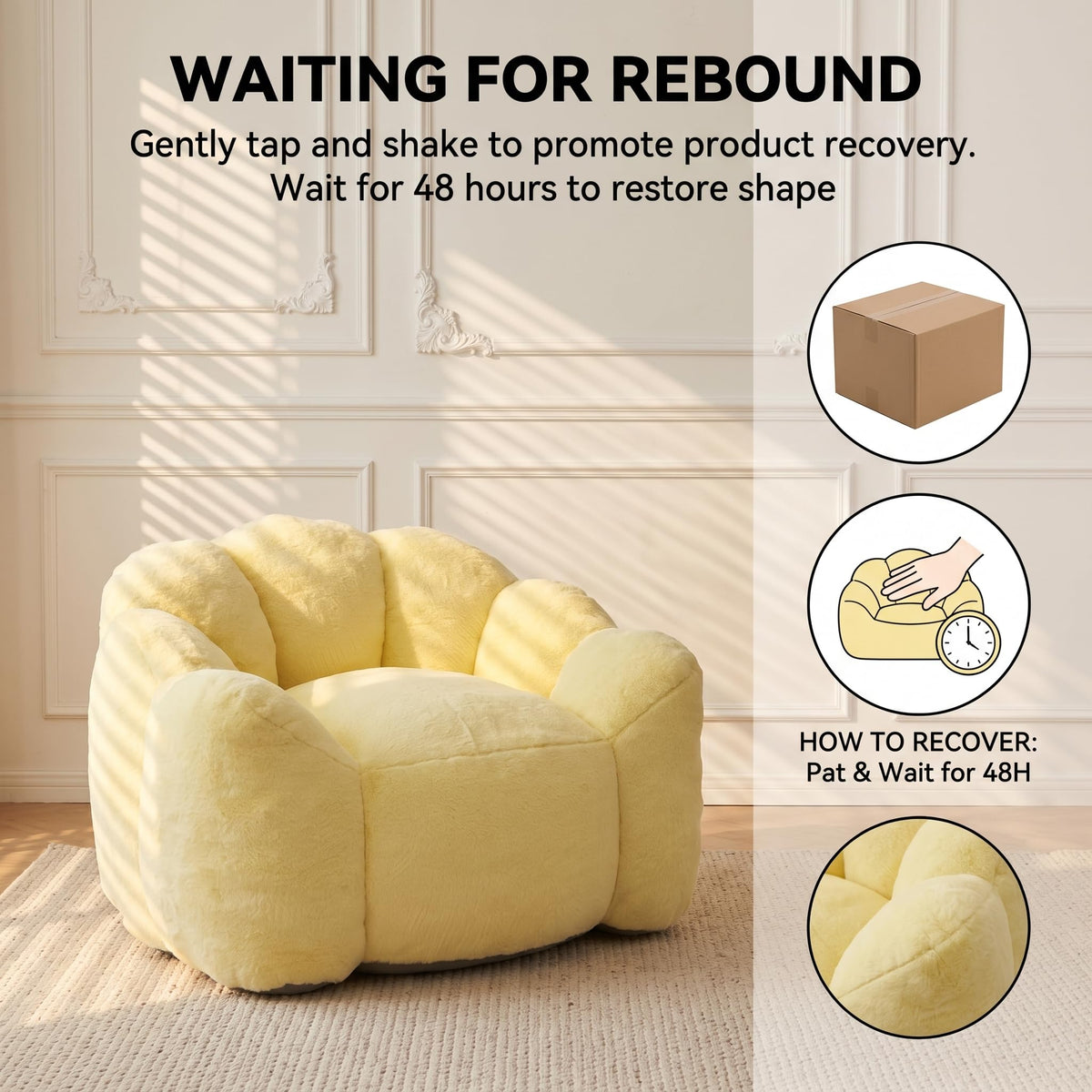 Lotus Bean Bag Chair with Pull Ring Y33945