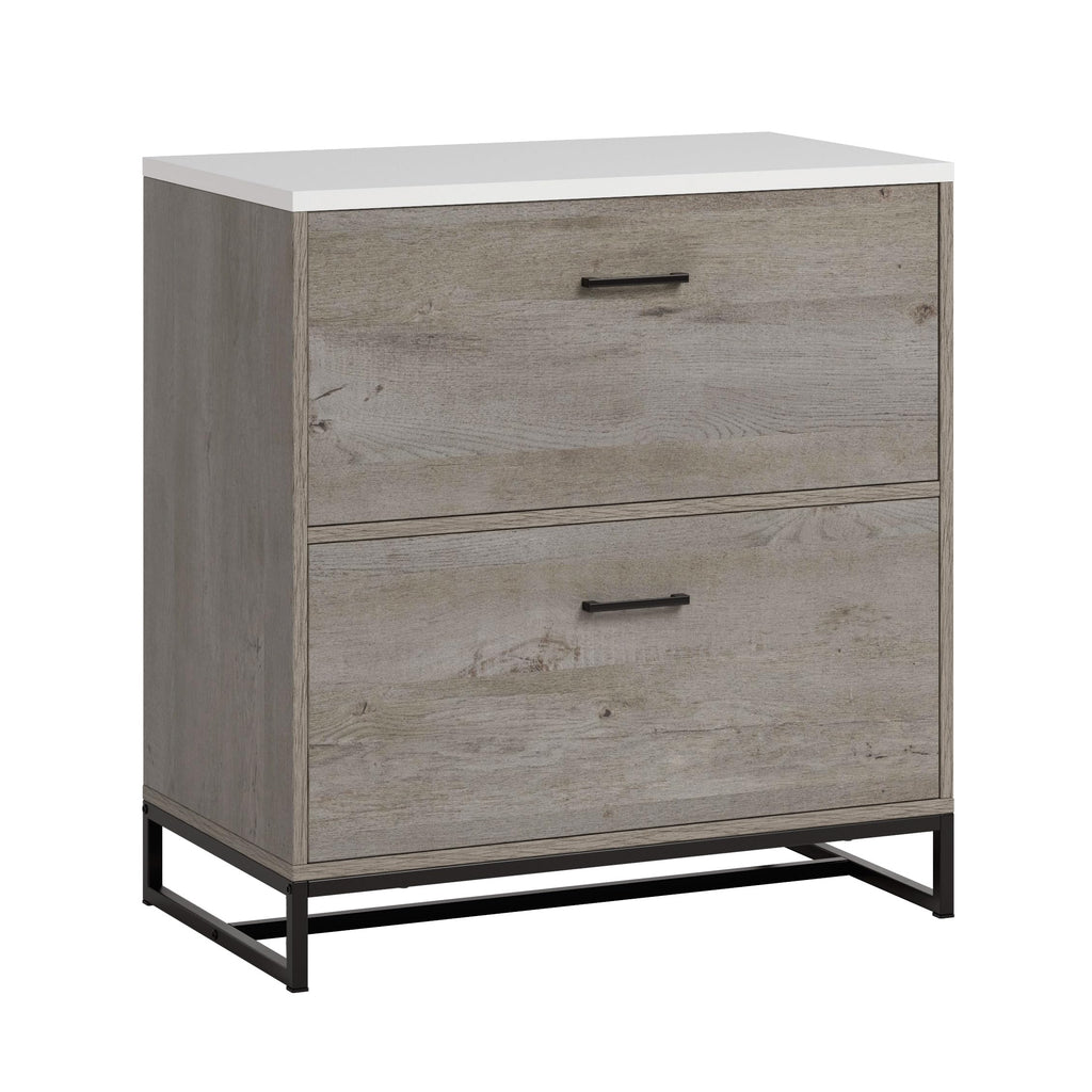 2-Drawer Wood File Cabinet with Metal Frame R921697