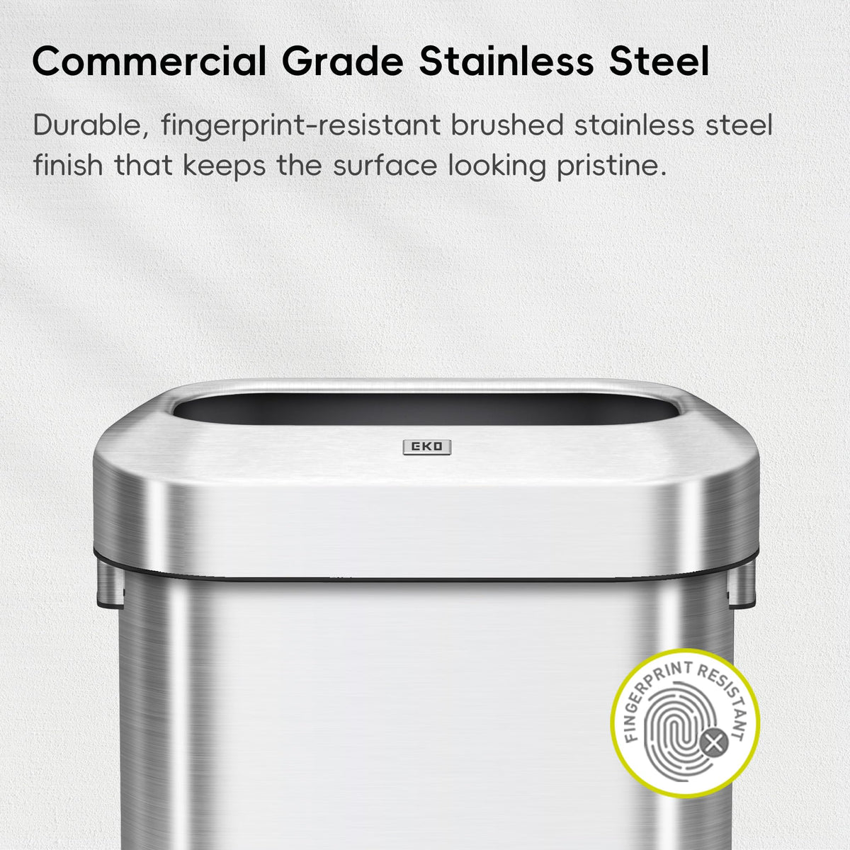 24 Gallon 90 Liter Open Top Stainless Steel Slim Trash Can V60786