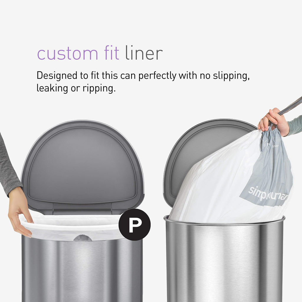 60L Brushed Stainless Steel Step Trash Can J60460