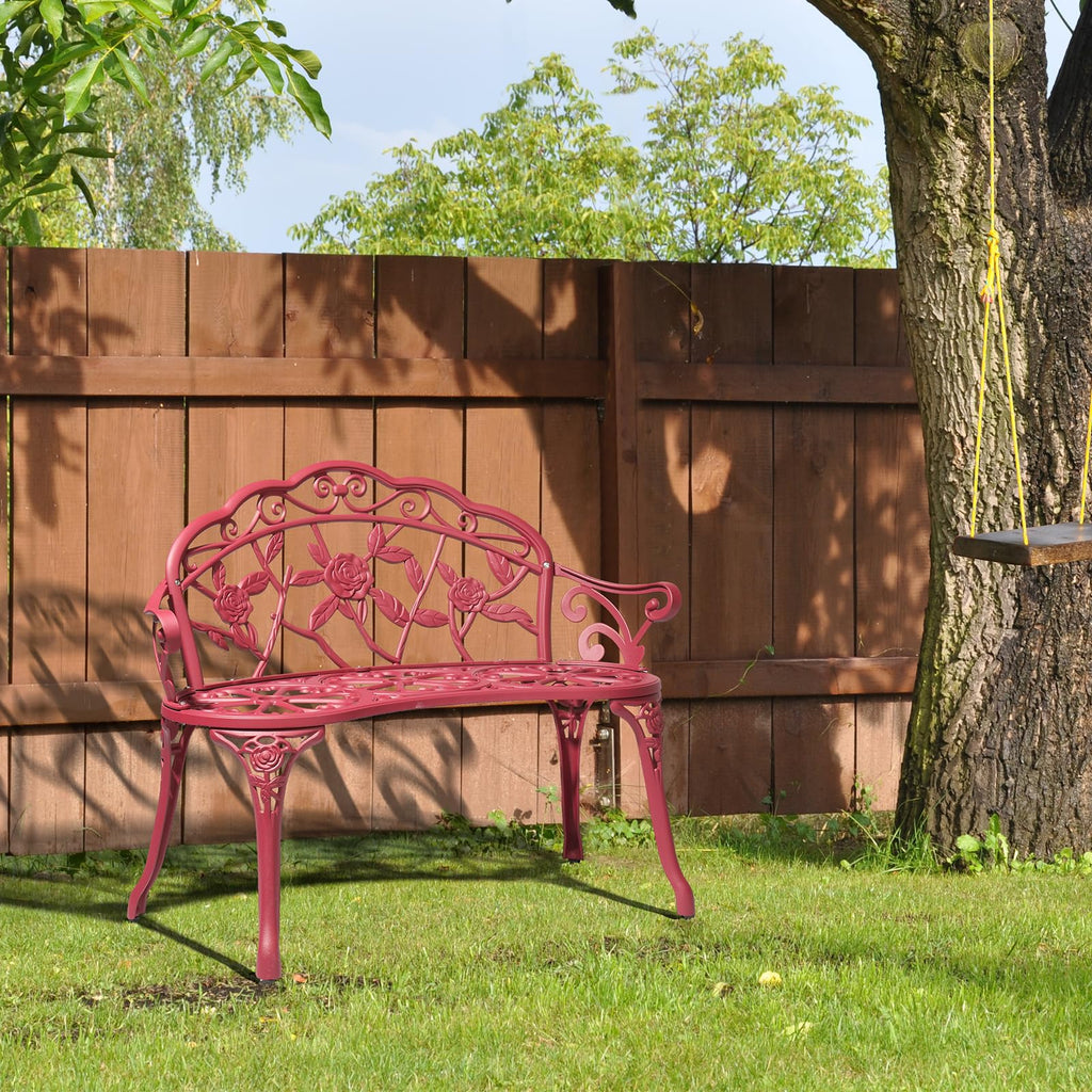 38.5" Cast Iron Aluminum Patio Bench E875231