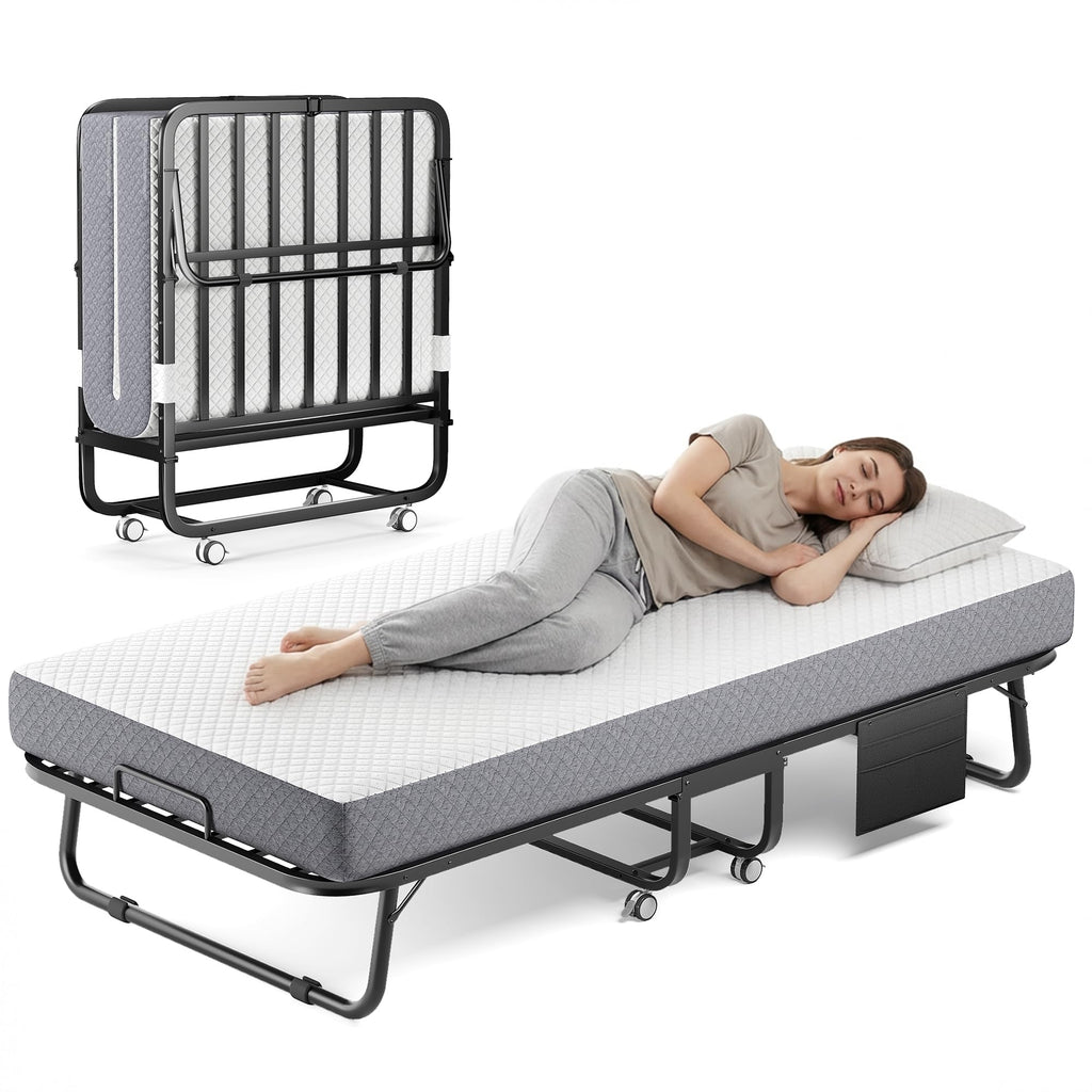 Folding Bed with Movable Wheels 75" x 31" C52641