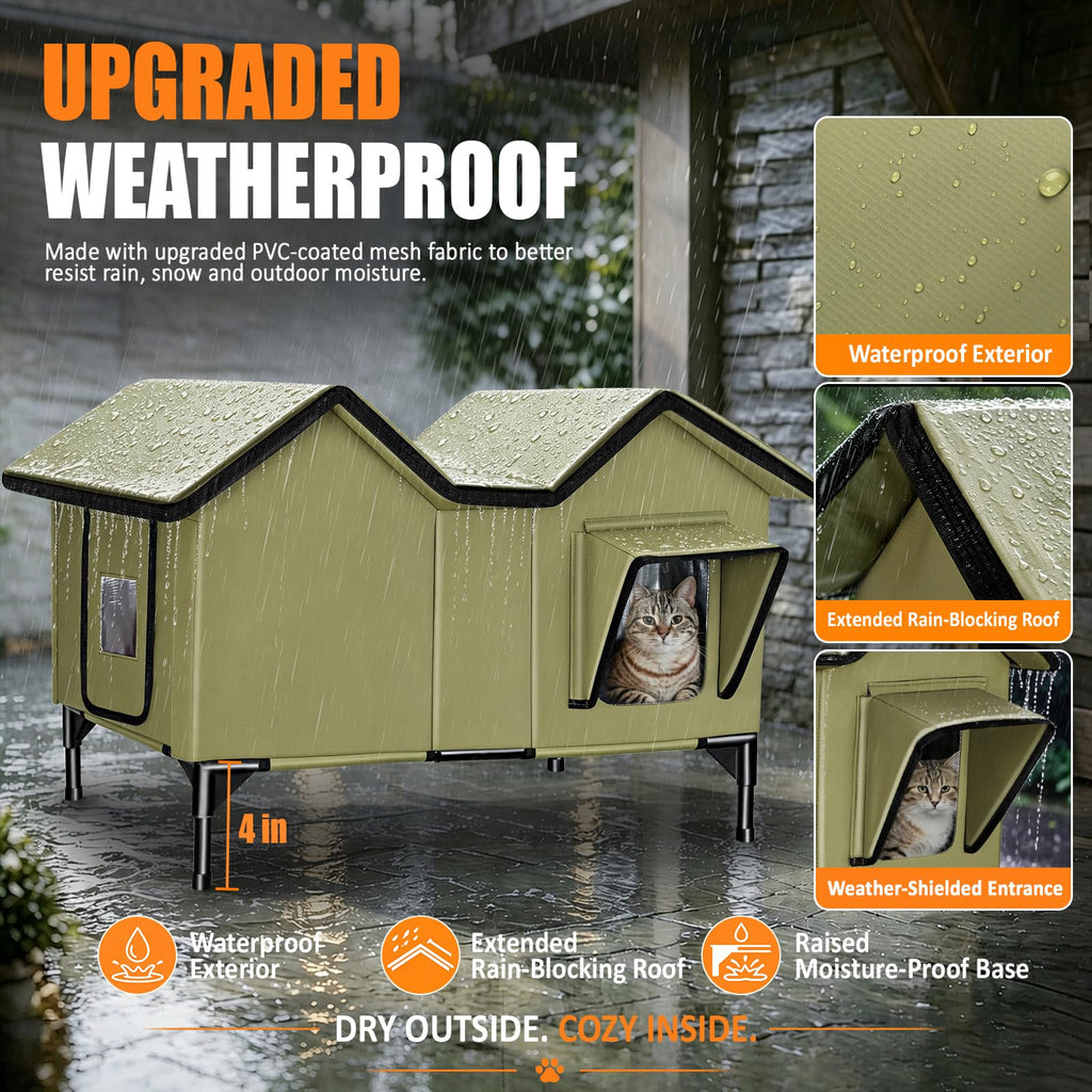 Weatherproof Outdoor Heated Cat House X374954