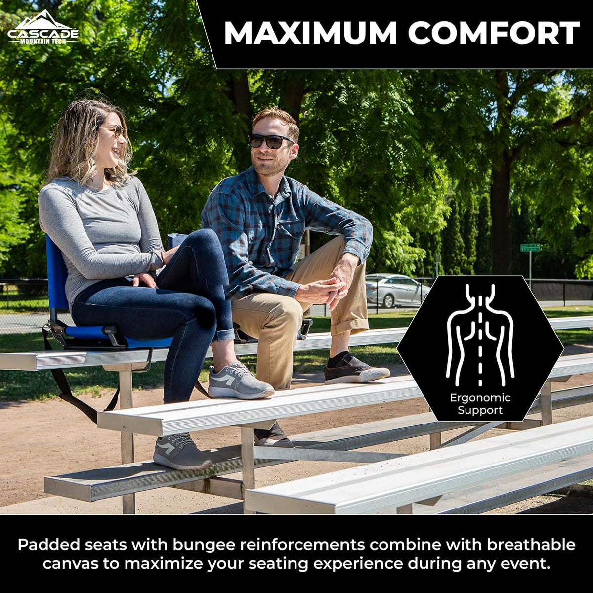 Portable Folding Steel Stadium Seats for Bleachers, Black P25022