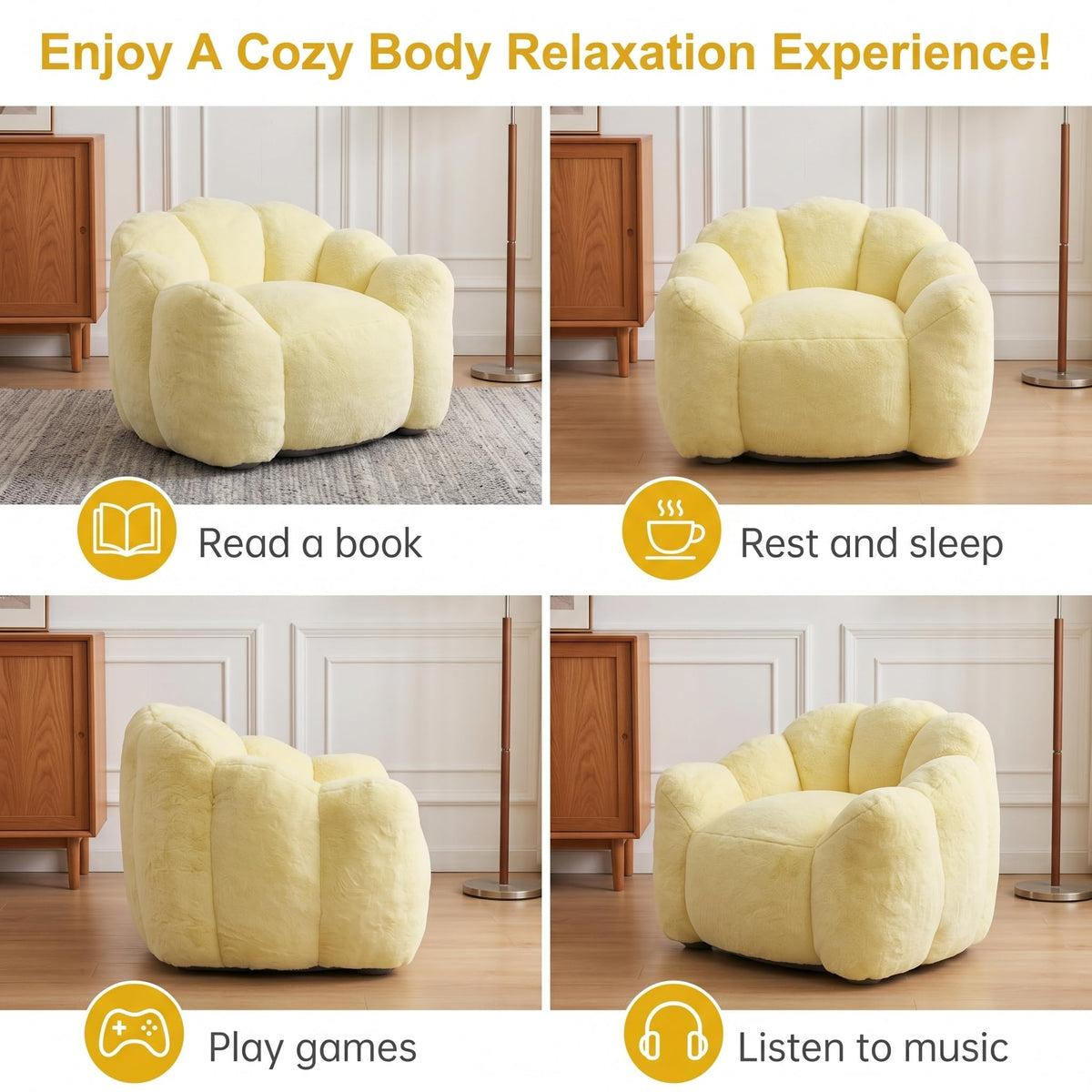 Lotus Bean Bag Chair with Pull Ring Y33945