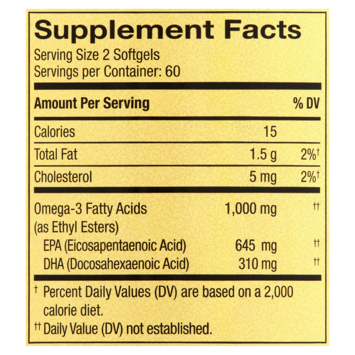 Omega-3 Fish Oil 1000 mg 120 Count Softgels Dietary Supplement T269532