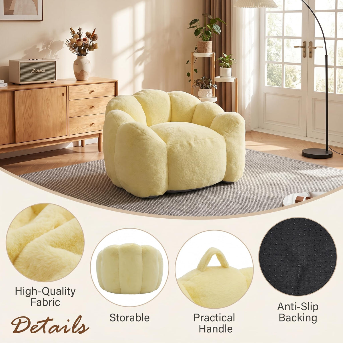 Lotus Bean Bag Chair with Pull Ring Y33945