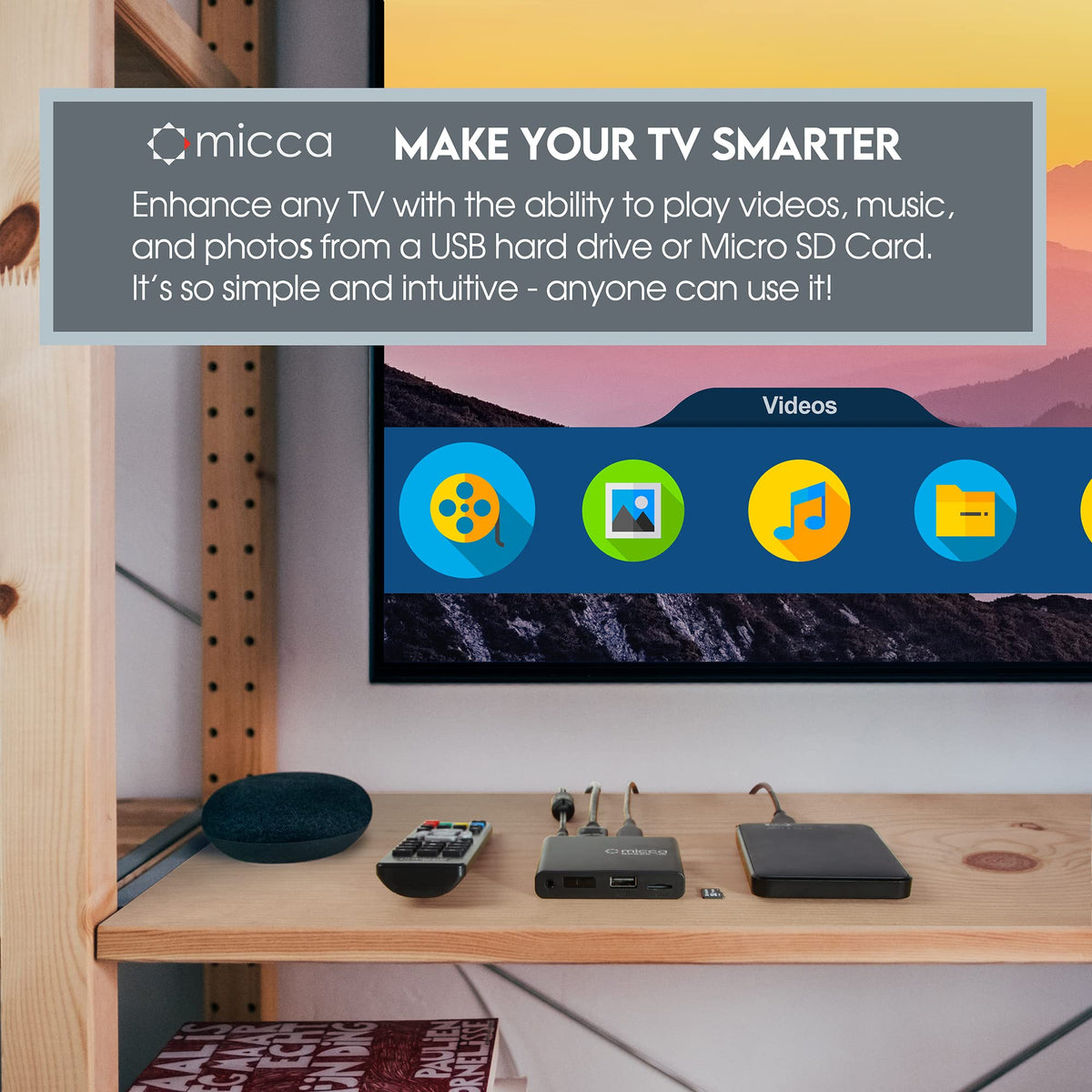4K Ultra-HD USB and microSD Media Player U209