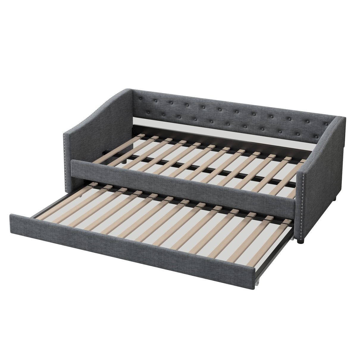 Twin Size Upholstered Daybed with Trundle A805777