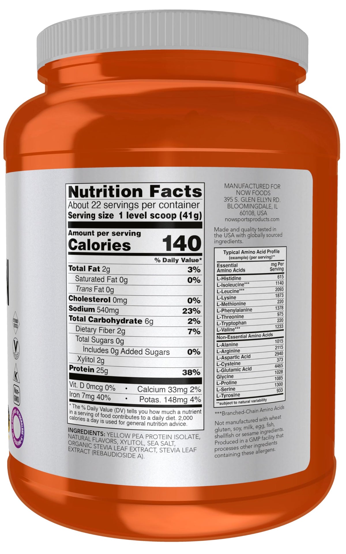 Pea Protein 25 g With BCAAs Vanilla Toffee 2 lbs J13197