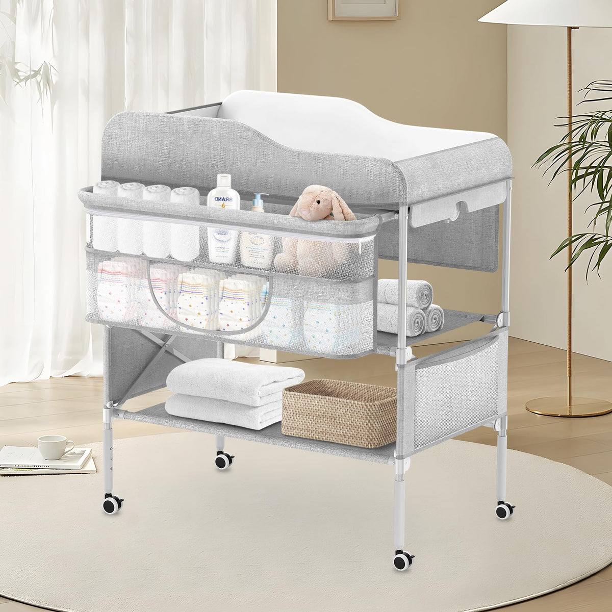 Portable Foldable Waterproof Height Adjustable Baby Diaper Changing Table X20852