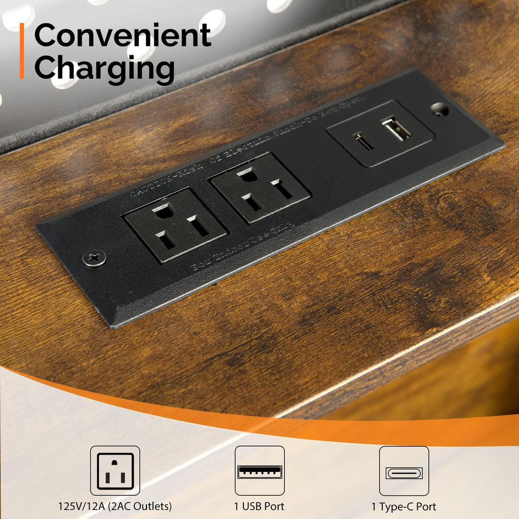 Black Twin Metal Floating Bed Frame with Charging Station and LED Lights I993