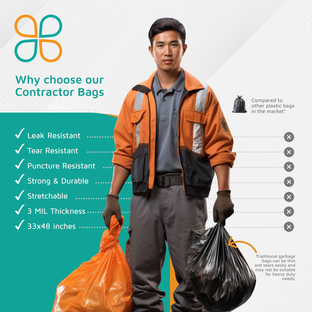 42-Gallon Heavy Duty Orange Contractor Bags 50-Count G106002